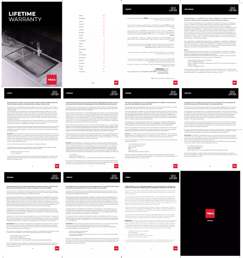 Página 1 del manual Manual de instrucciones Teka TU 34.18