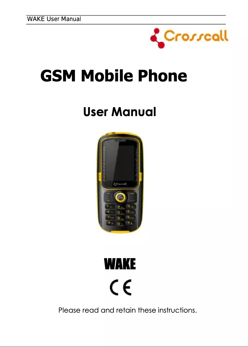 Página 1 del manual Manual de usuario Crosscall Wake