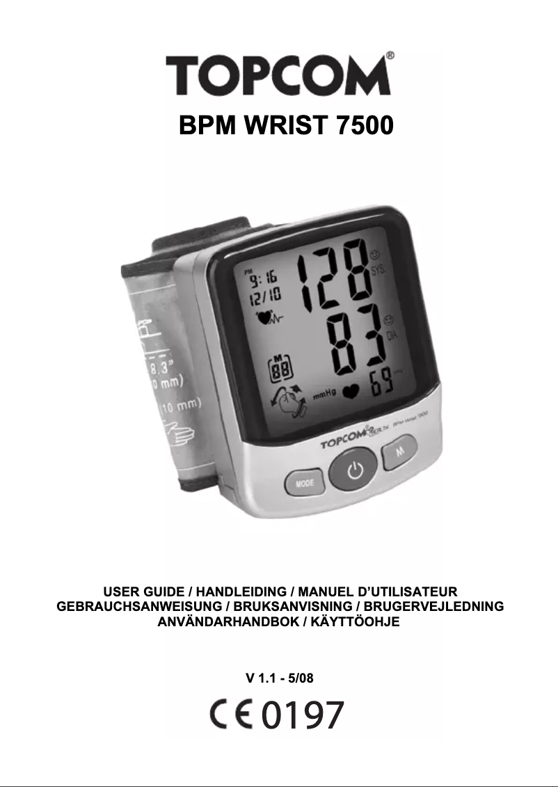Imagen de la primera página del manual del dispositivo BPM Wrist 7500 BD-4627