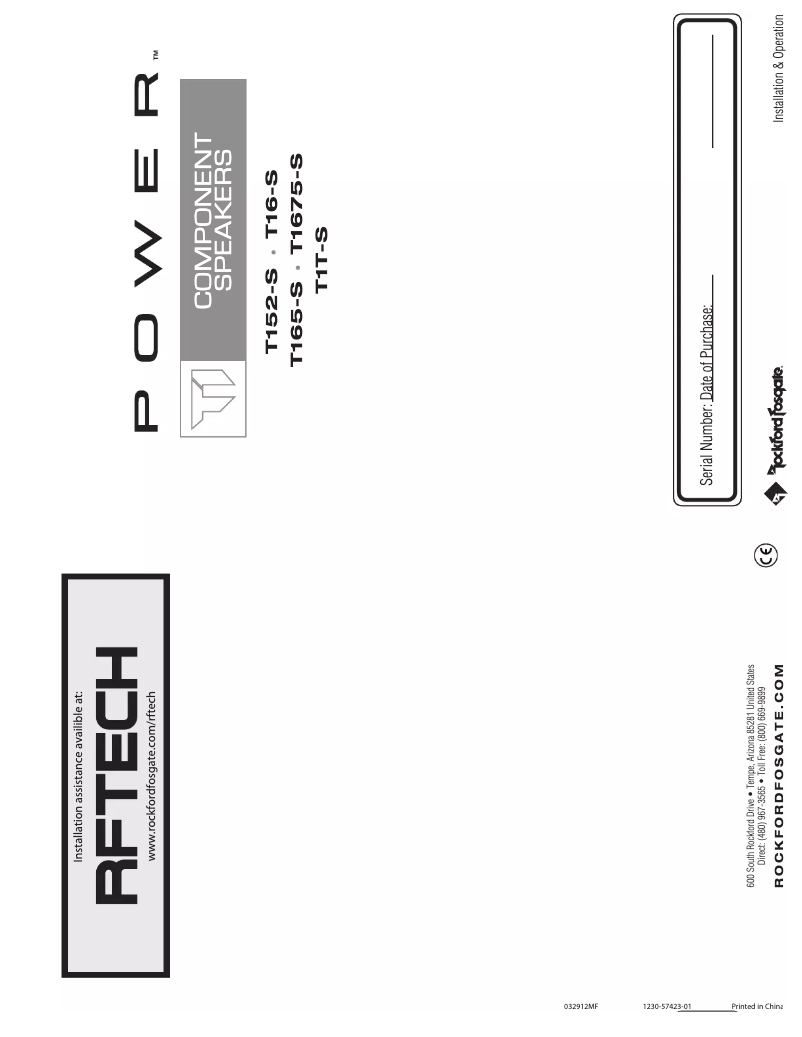 Imagen de la primera página del manual del dispositivo Power T16-S