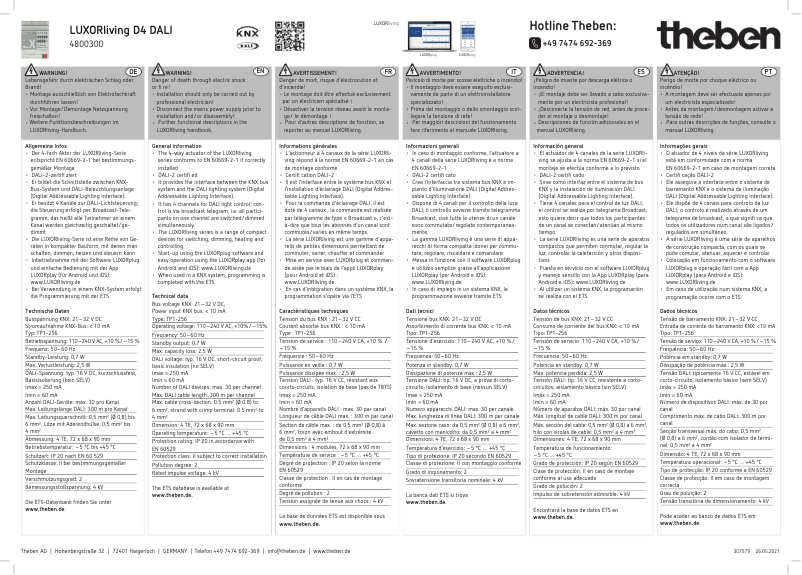 Página 1 del manual Manual de usuario Theben LUXORliving D4 DALI