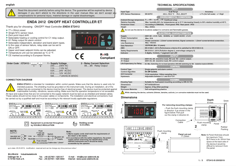 Página 1 del manual Manual de usuario Enda ET2412
