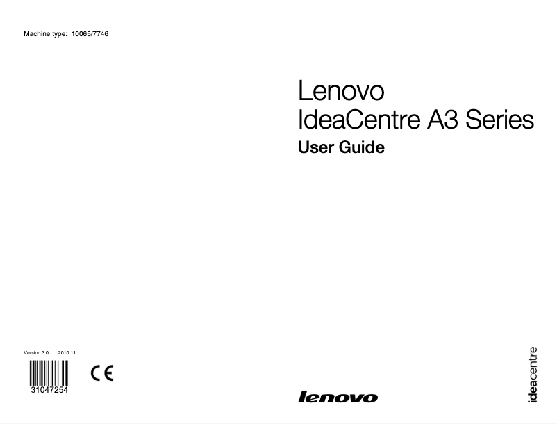 Página nº 1 - Manual de usuario Lenovo IdeaCentre A320