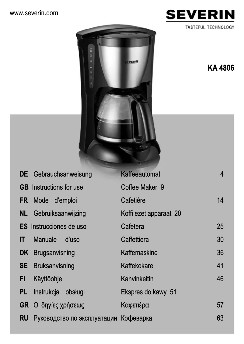 Imagen de la primera página del manual del dispositivo KA 4806