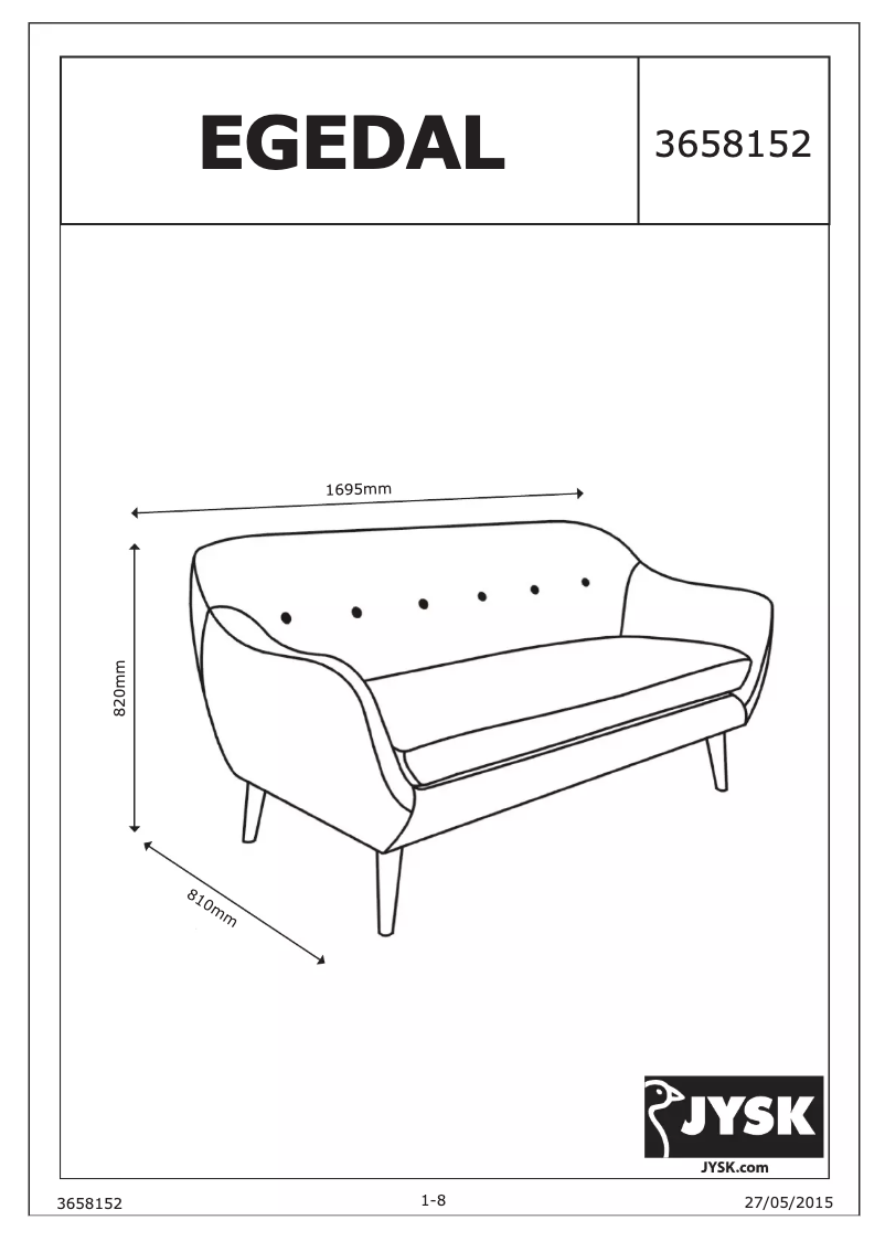 Página nº 1 - Manual de usuario JYSK Egedal