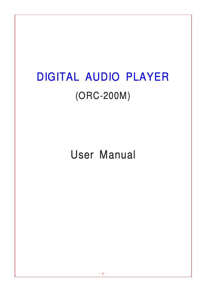 Página 1 del manual Manual de usuario Oracom ORC-200M