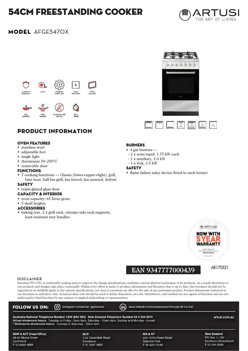 Imagen de la primera página del manual del dispositivo AFGE5470X