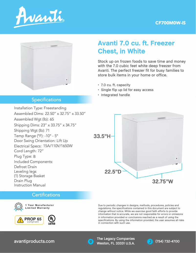 Imagen de la primera página del manual del dispositivo CF700M0W-IS