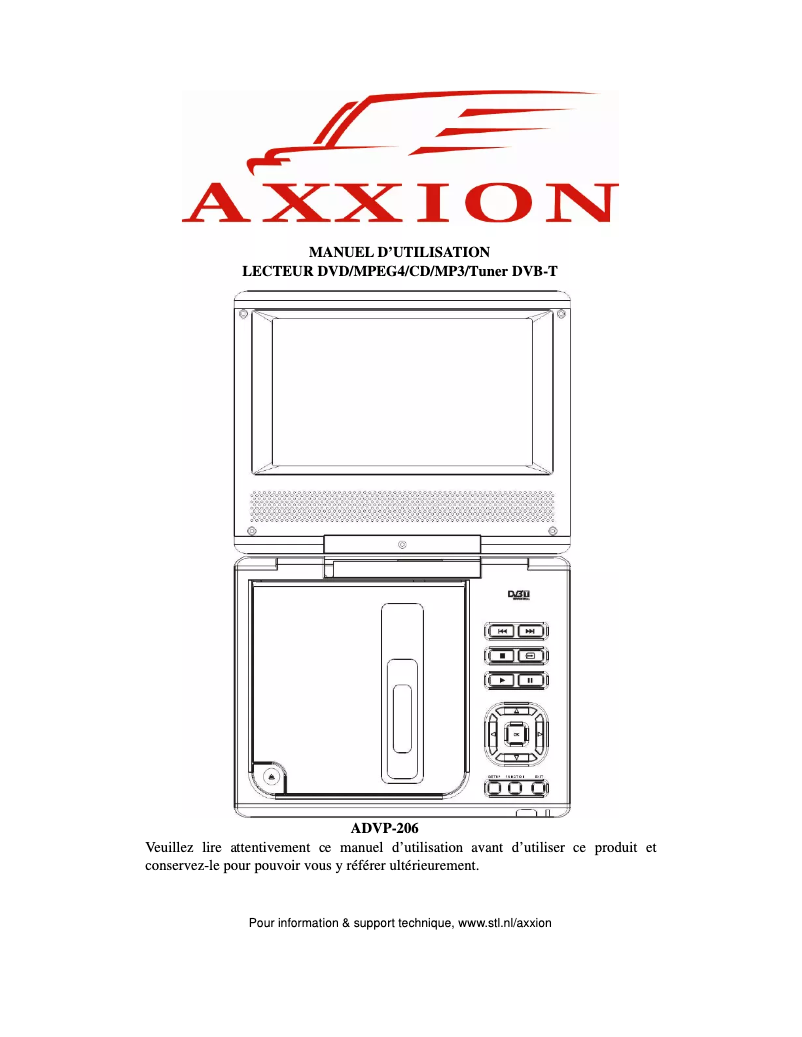 Página 1 del manual Manual de usuario Axxion ADVP-206