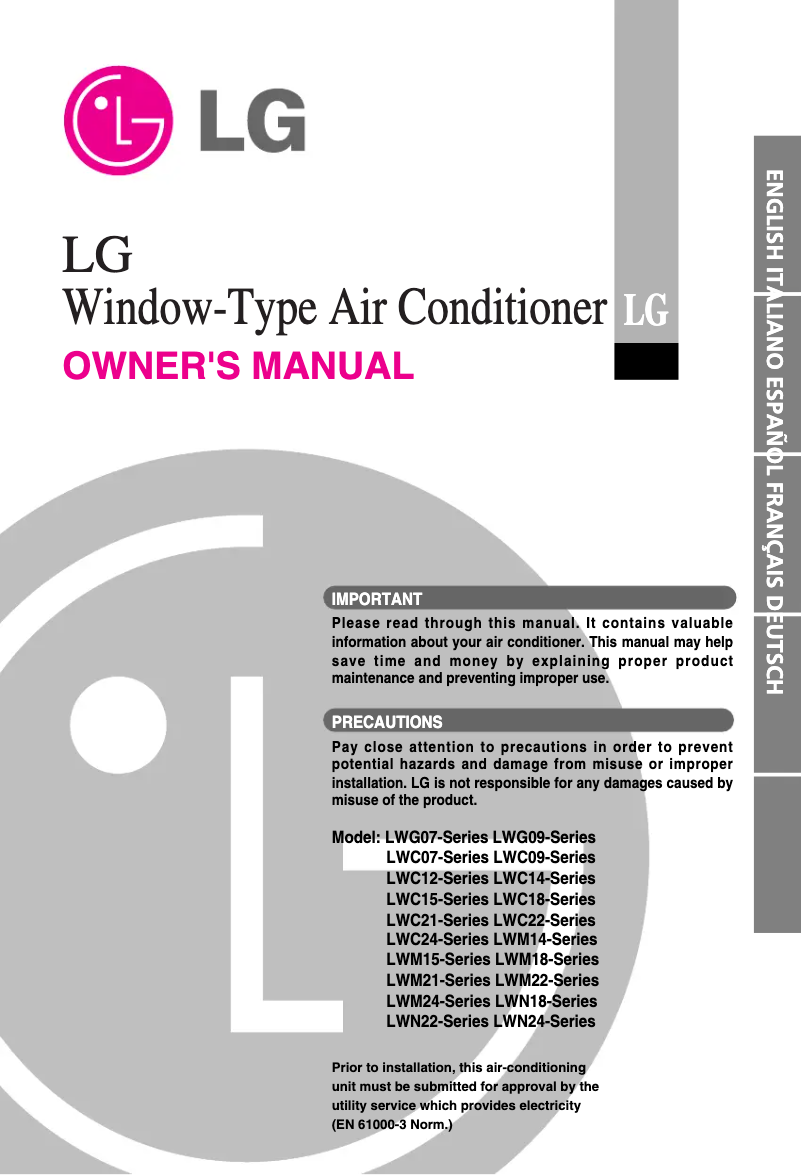 Página nº 1 - Manual de usuario LG LWC076GGAA0