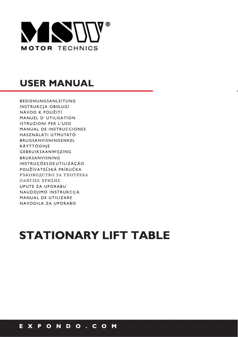 Imagen de la primera página del manual del dispositivo MSW-SLT-2000