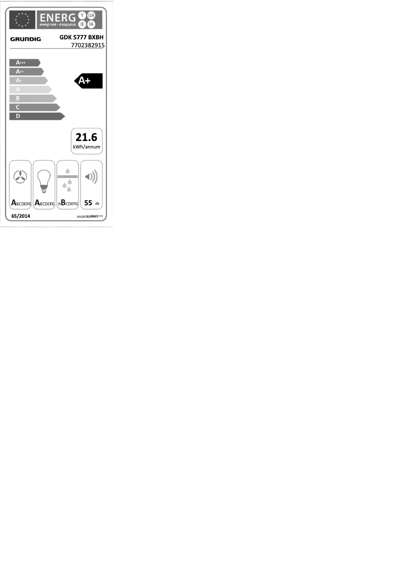 Página nº 1 - Etiqueta energética Grundig GDK5777BXBH