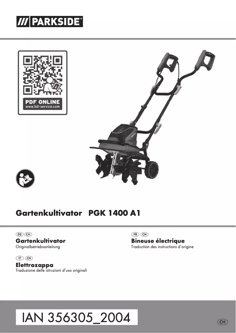 Página 1 del manual Manual de usuario Parkside PGK 1400 A1