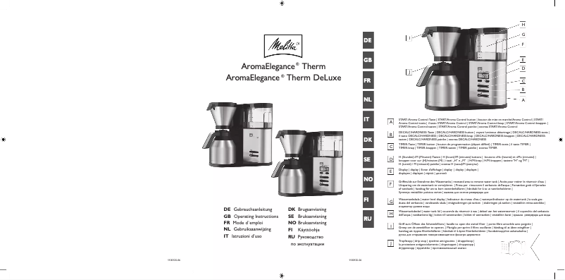 Imagen de la primera página del manual del dispositivo Aroma Elegance Therm Deluxe