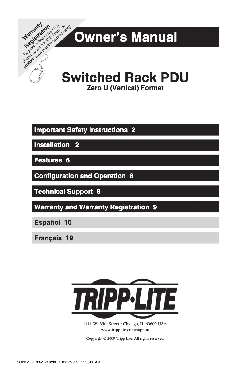 Imagen de la primera página del manual del dispositivo PDUMH20HVAT