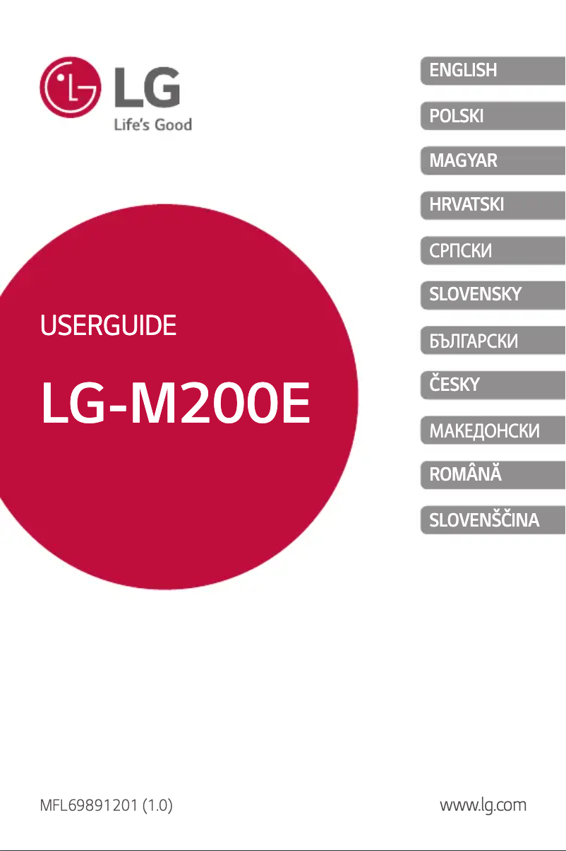 Imagen de la primera página del manual del dispositivo LG-M200E