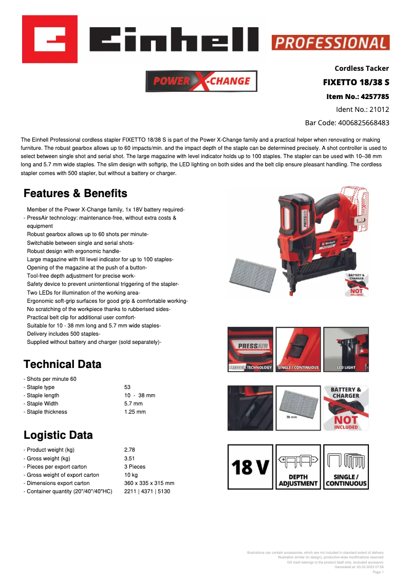 Imagen de la primera página del manual del dispositivo FIXETTO 18/38 S