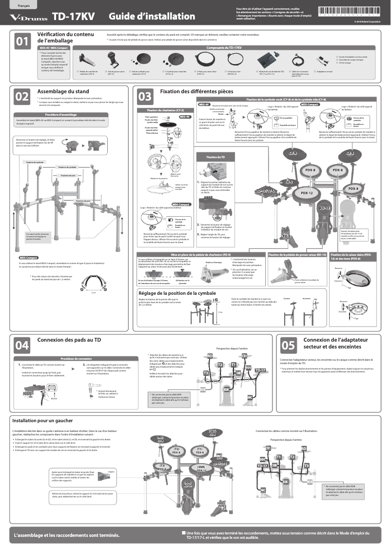 Página 1 del manual Guía de instalación Roland TD-17KV-L
