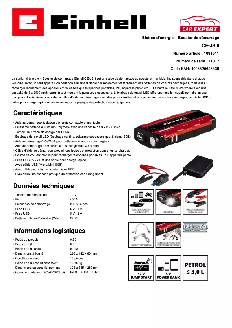 Página nº 1 - Ficha técnica Einhell CE-JS 8/1