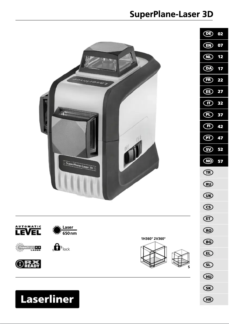 Imagen de la primera página del manual del dispositivo SuperPlane-Laser 3D Plus