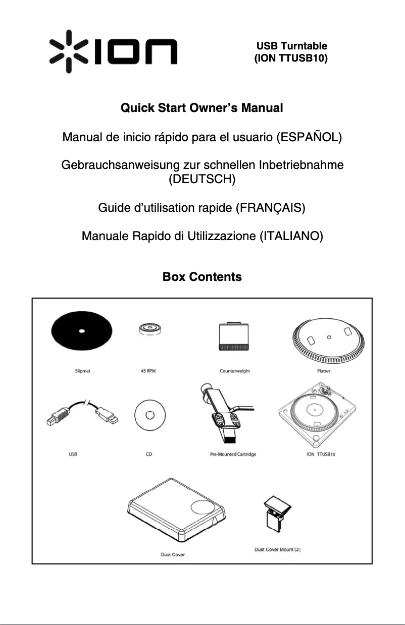 Imagen de la primera página del manual del dispositivo TTUSB10