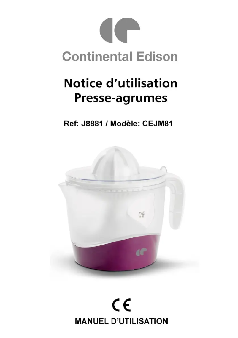 Página 1 del manual Manual de usuario Continental Edison CEJM81