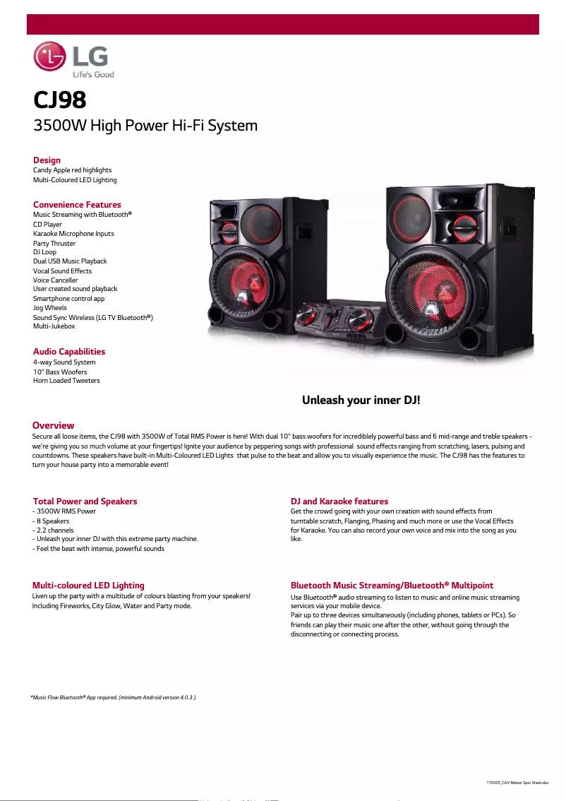 Imagen de la primera página del manual del dispositivo CJ98