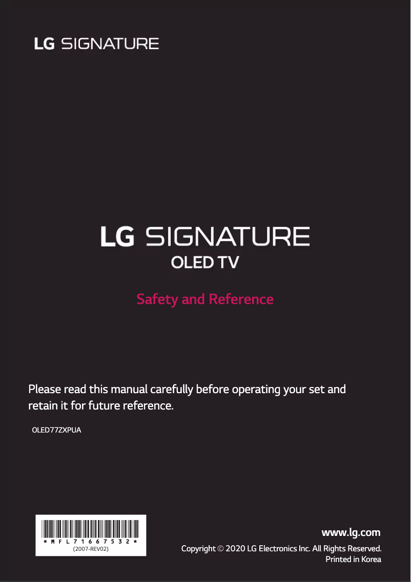 Página 1 del manual Manual de usuario LG Signature ZX OLED77ZXPUA