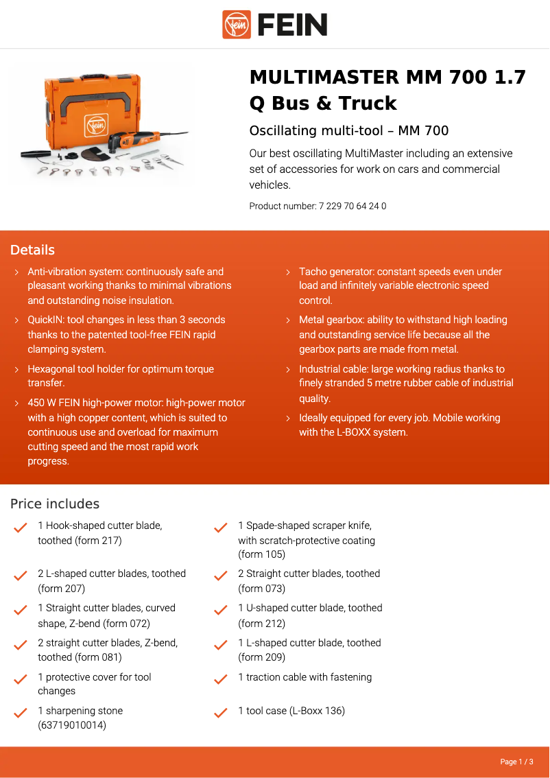Imagen de la primera página del manual del dispositivo Multimaster MM 700 1.7 Q Bus & Truck