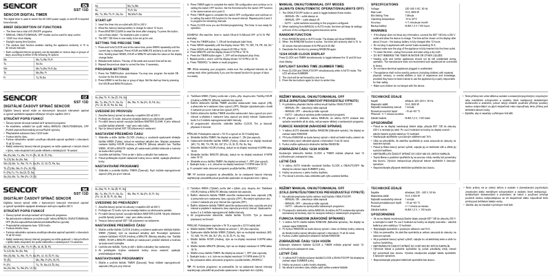 Página 1 del manual Manual de usuario Sencor SST 13D