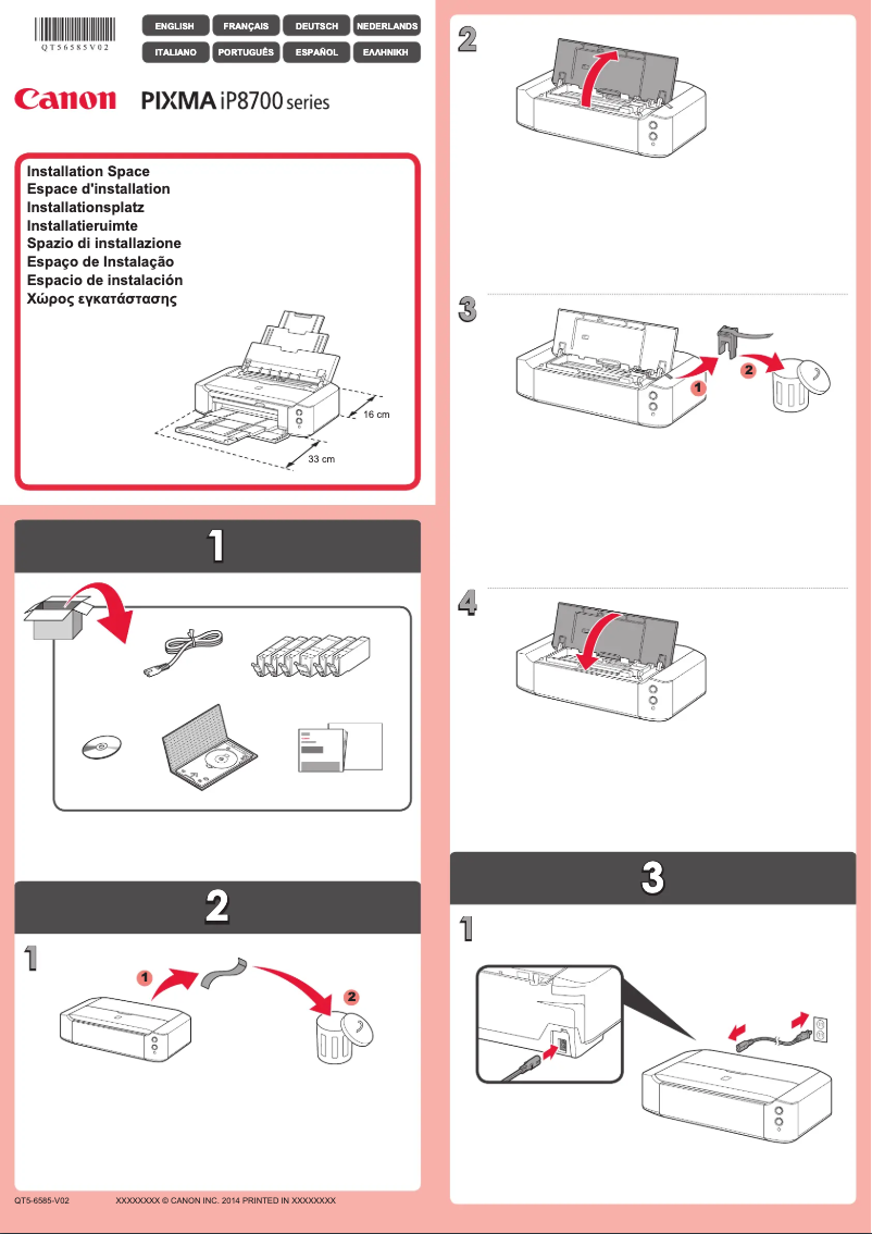 Imagen de la primera página del manual del dispositivo PIXMA iP8710