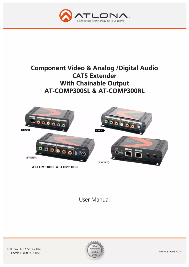 Imagen de la primera página del manual del dispositivo AT-COMP300SL