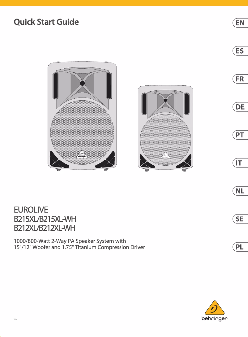 Imagen de la primera página del manual del dispositivo Eurolive B212XL