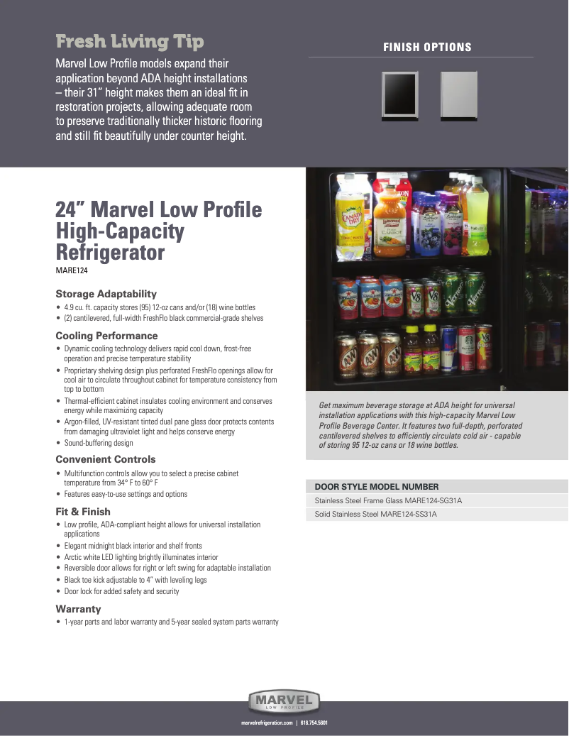 Página 1 del manual Guía de instalación Marvel MARE124SG31A