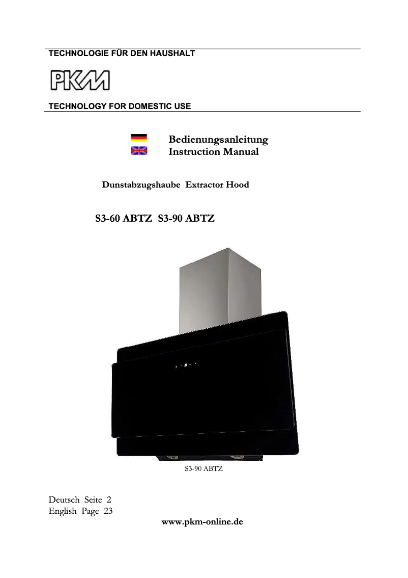 Imagen de la primera página del manual del dispositivo S3-90 ABTZ