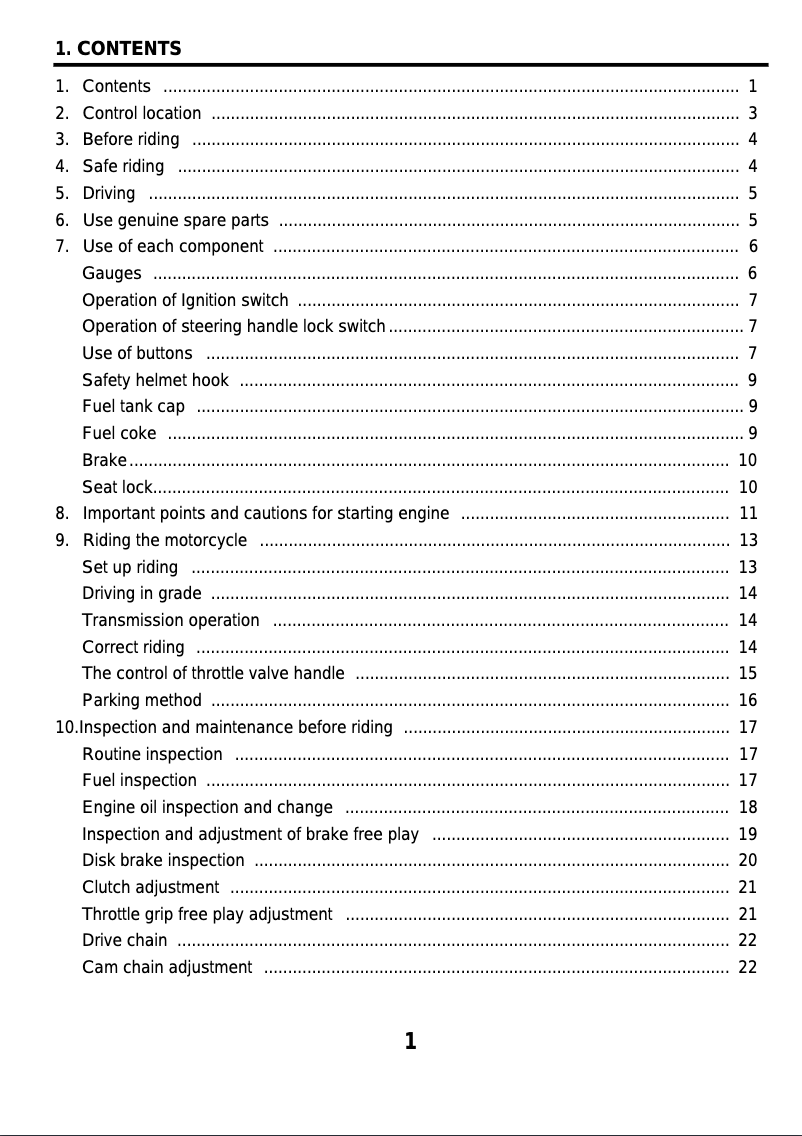 Página 1 del manual Manual de usuario SYM Magic 110RR