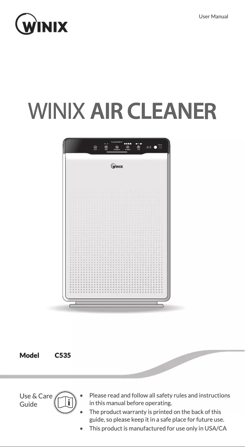 Página 1 del manual Manual de usuario Winix C535