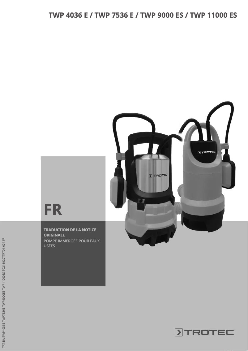 Página 1 del manual Manual de usuario Trotec TWP 9000 ES