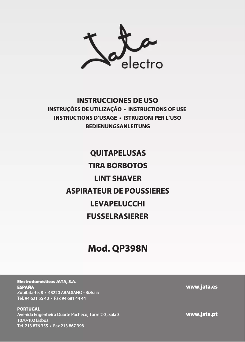 Página 1 del manual Manual de usuario Jata QP398N