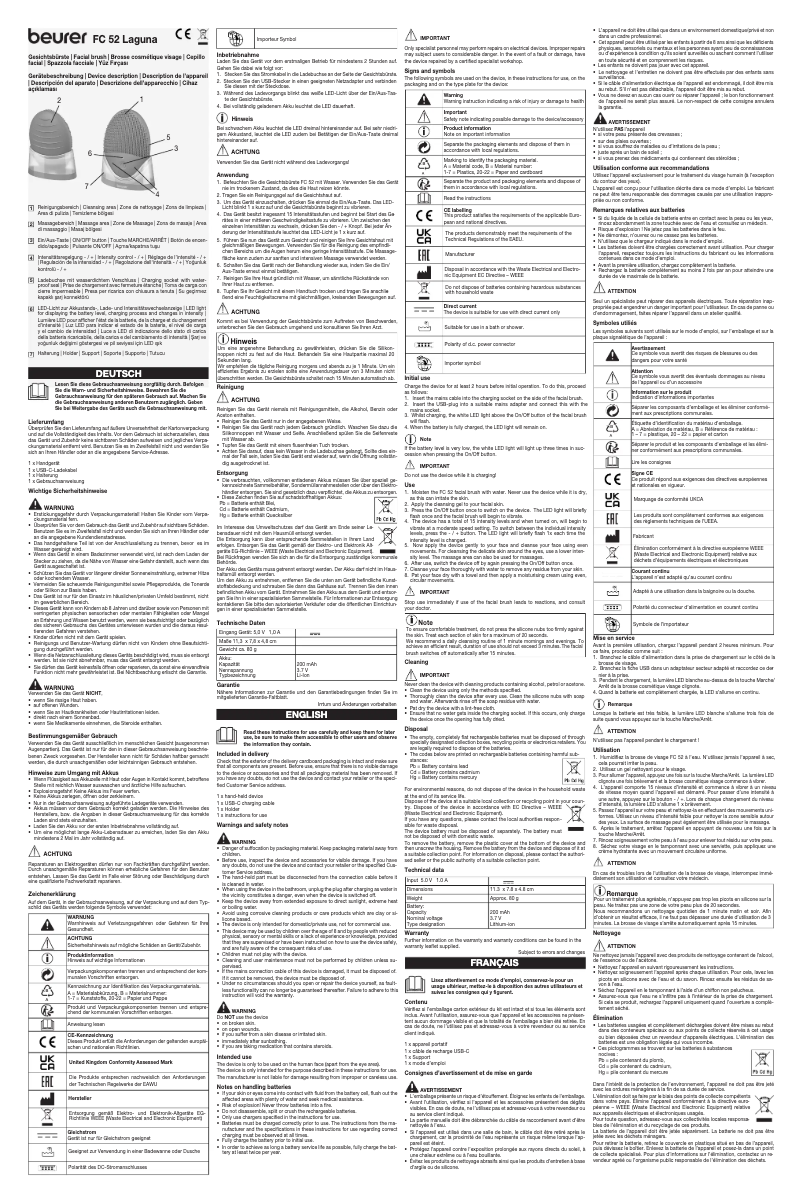 Imagen de la primera página del manual del dispositivo FC 52 Laguna