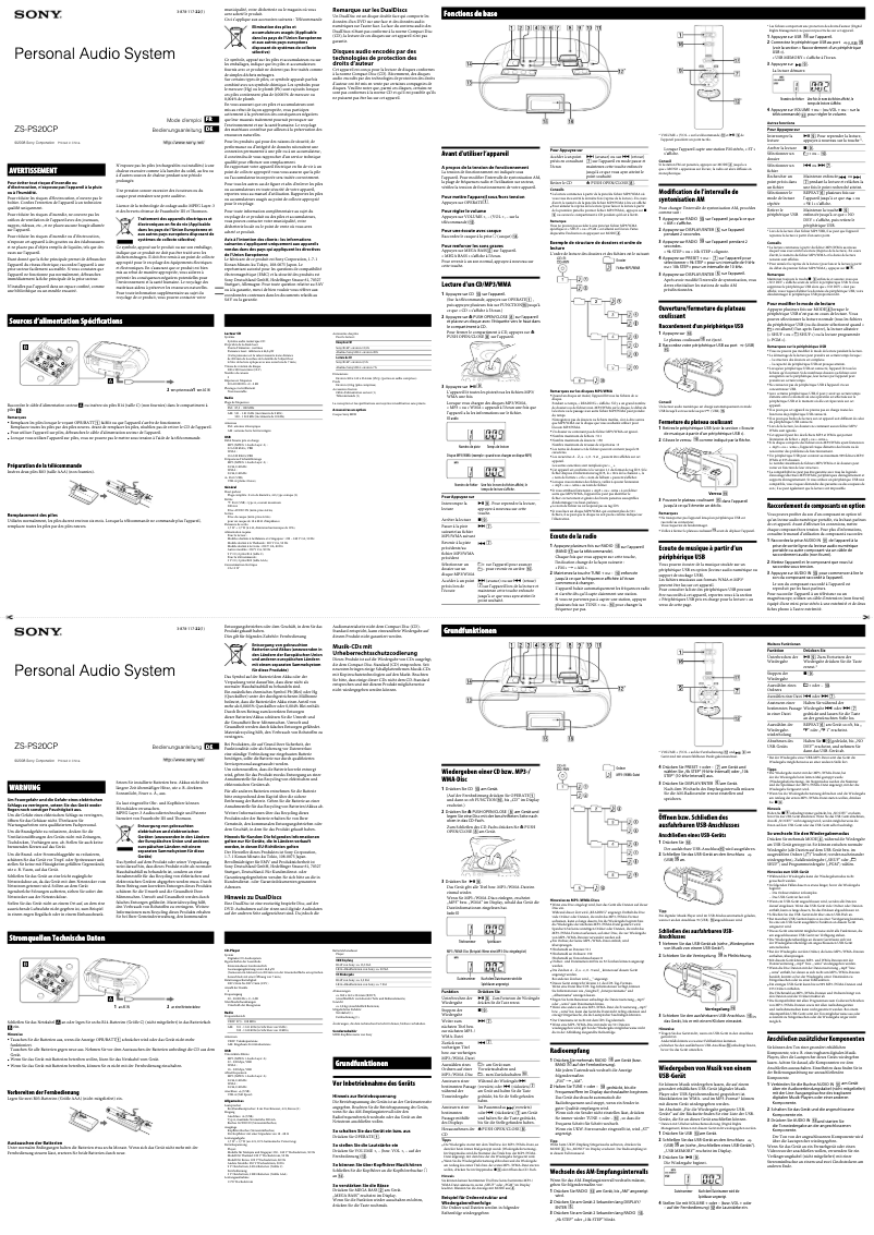 Imagen de la primera página del manual del dispositivo ZS-PS20CP