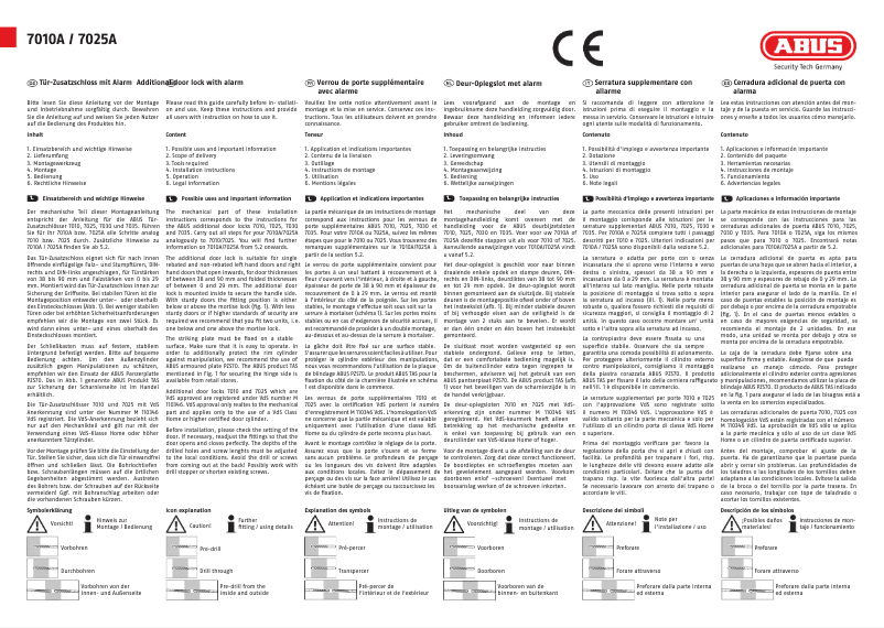 Página 1 del manual Instrucciones / montaje Abus 7010A