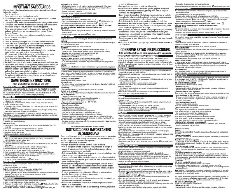 Imagen de la primera página del manual del dispositivo TR2300FB