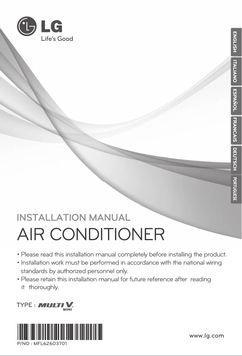 Imagen de la primera página del manual del dispositivo ARUN50LS2B