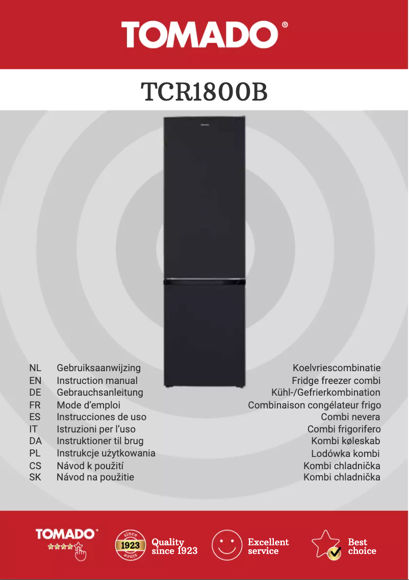 Imagen de la primera página del manual del dispositivo TCR1800B