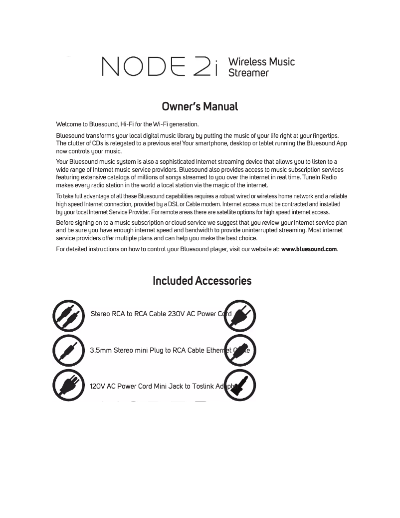 Imagen de la primera página del manual del dispositivo Node 2i