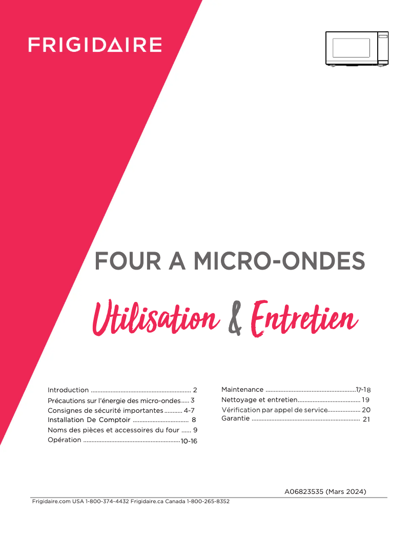 Página 1 del manual Manual de usuario Frigidaire GMBS3068BF