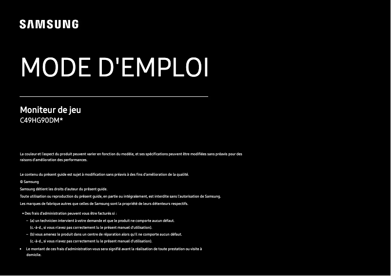 Página 1 del manual Manual de usuario Samsung C49HG90DMM