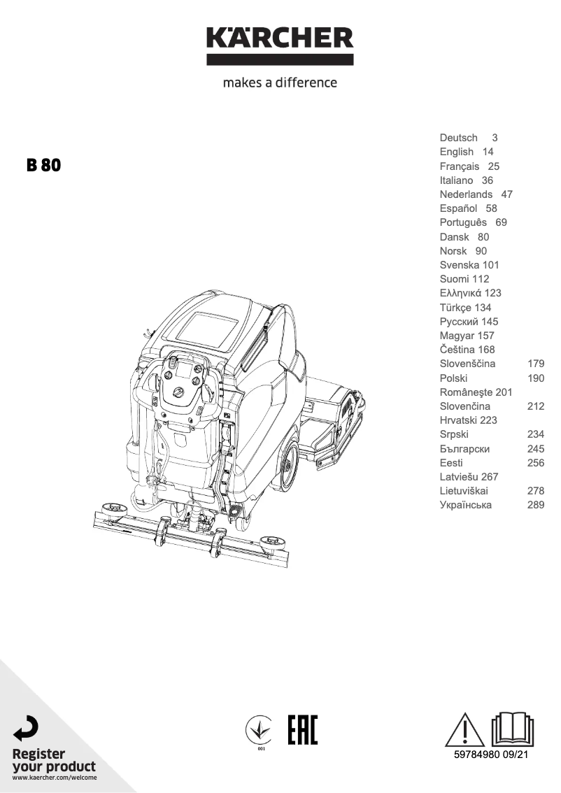 Imagen de la primera página del manual del dispositivo B 80 W