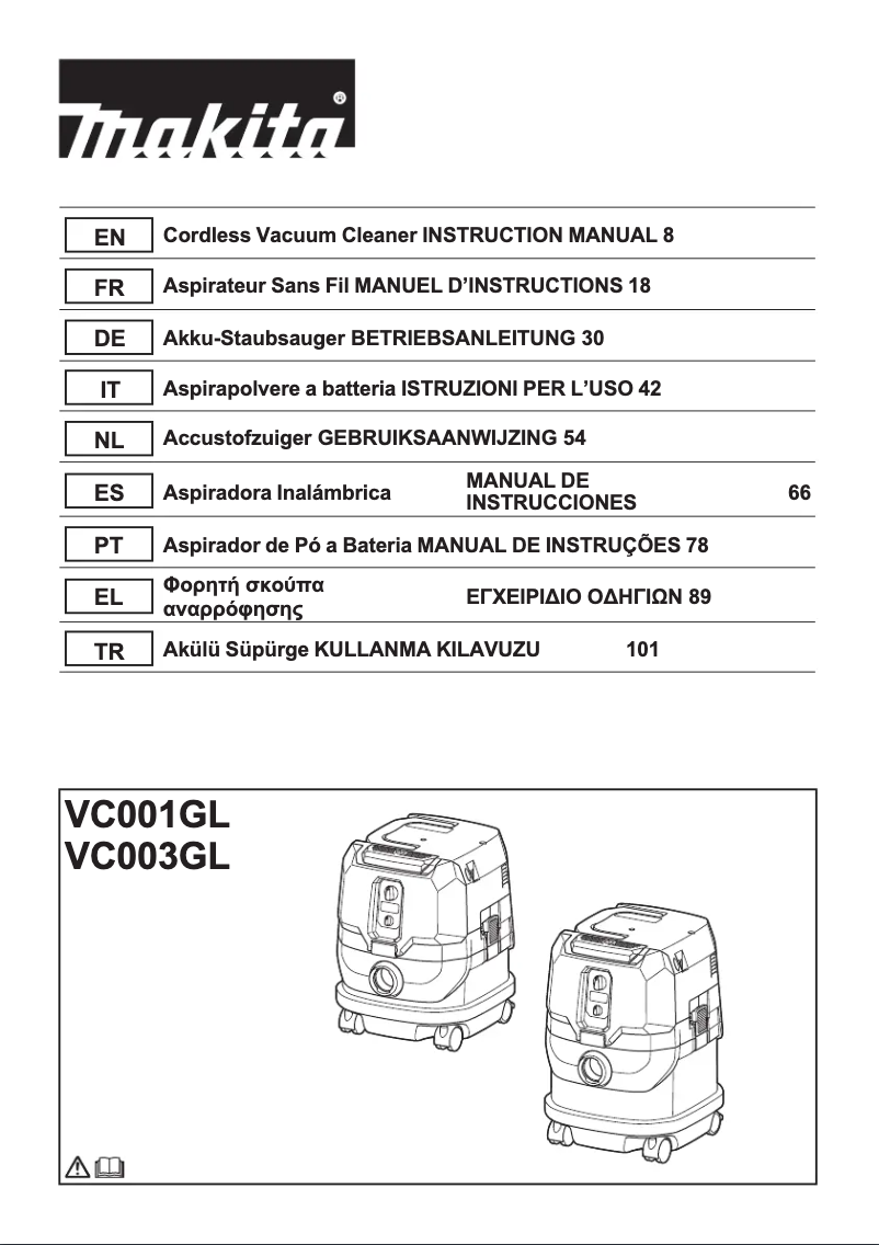 Página 1 del manual Manual de usuario Makita VC001GLZ